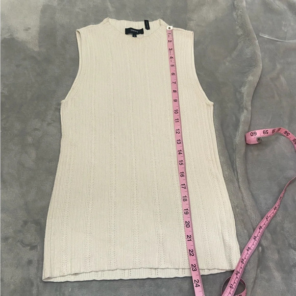 Theory Cream Novelty Mock Neck Prosecco Pointelle Shell Top 21701 - Picture 5 of 8